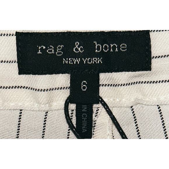 NWT rag & bone Logan Stripe Wide Leg Linen Cotton Blend Jeans 6 28X31 - Picture 6 of 8